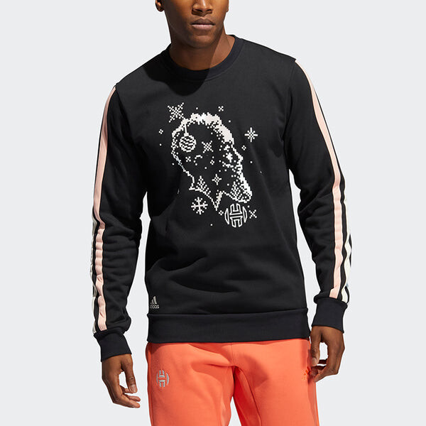 Толстовка adidas Decorate Cr Basketball Casual Sports Stripe Round Neck Black, черный — фото 3