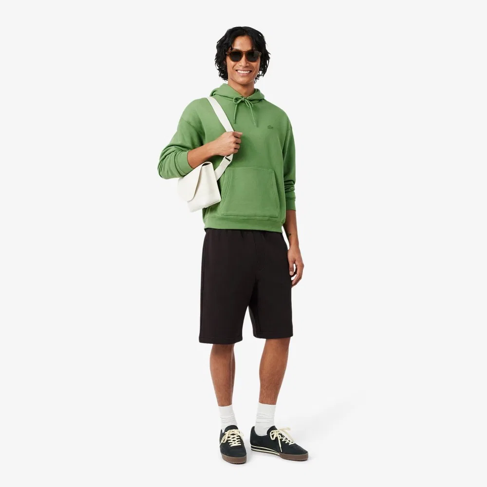 Мужской зелёный худи Croc Signature Loose Fit от Lacoste — фото 4