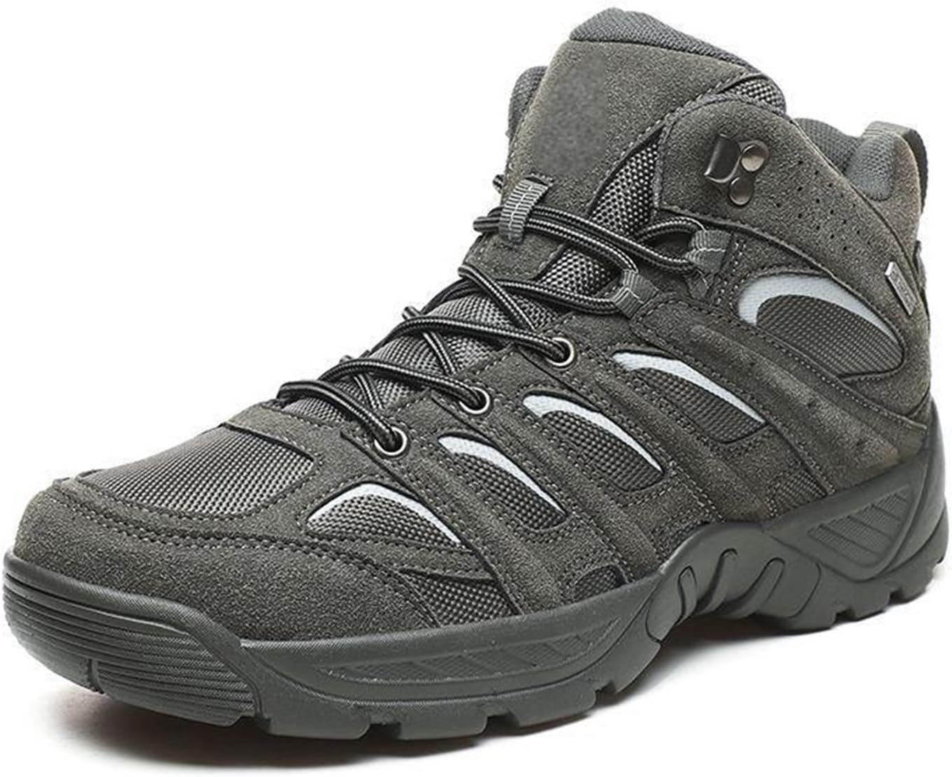 

Мужские тактические ботинки с шнуровкой, дышащие, легкие походные ботинки, нескользящие, для альпинизма, с поддержкой свода стопы, туристические ботинки-ботильоны Generic, серый
