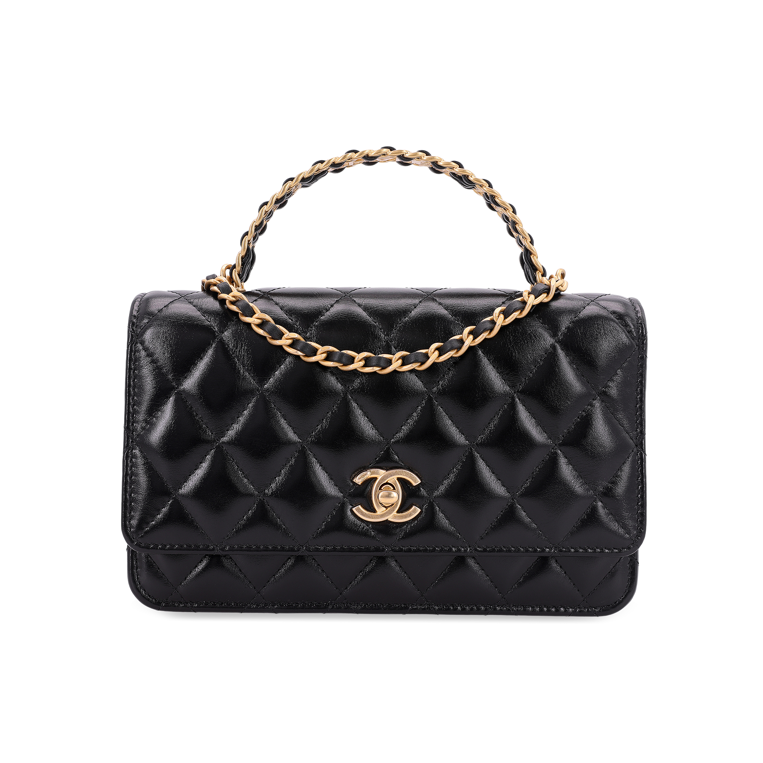 

Кошелек на цепочке из кожи коровы Сумка-кошелек Женская Черный CHANEL