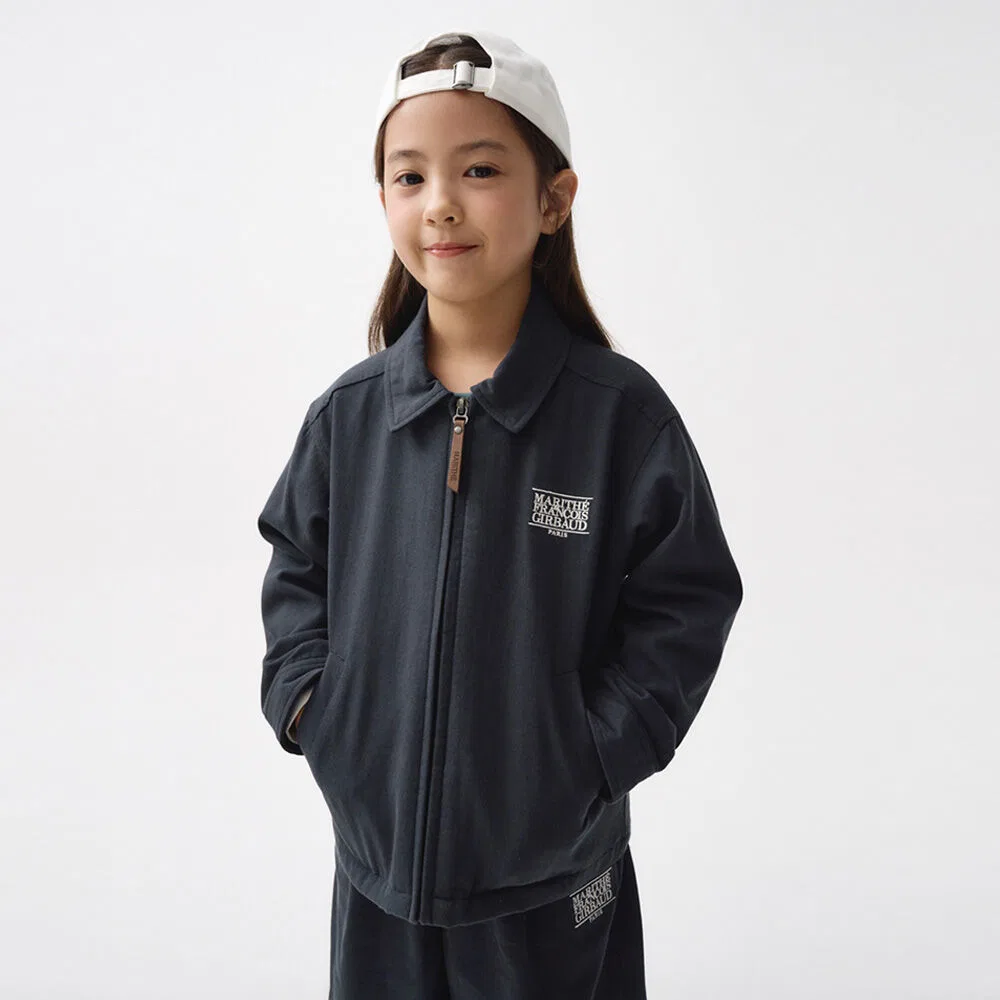 Детская хлопковая куртка Kids cotton jacket тёмно-синяя от Marithé Kids