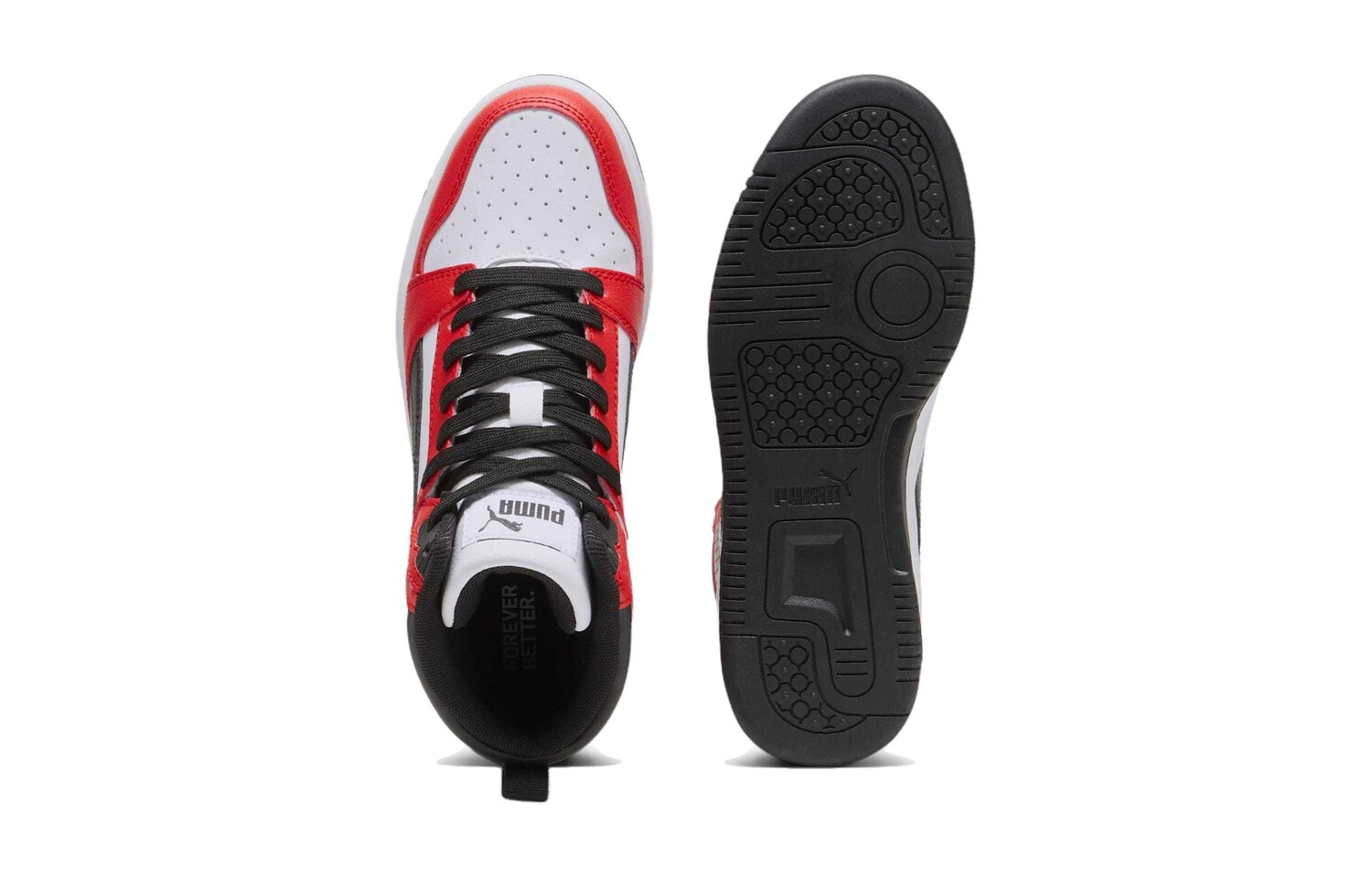Детские баскетбольные кроссовки GS Puma, темно-красный/белый/черный — фото 4
