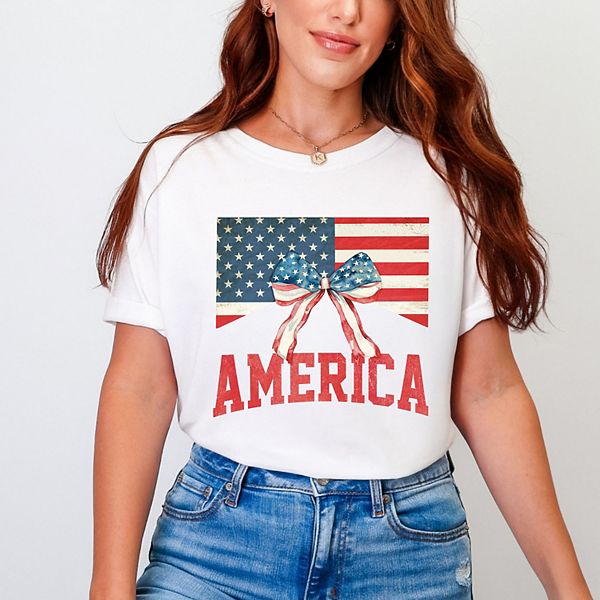 

Футболка American flag coquette garment dyed Simply Sage Market, White, Белый, Футболка American flag coquette garment dyed Simply Sage Market, White