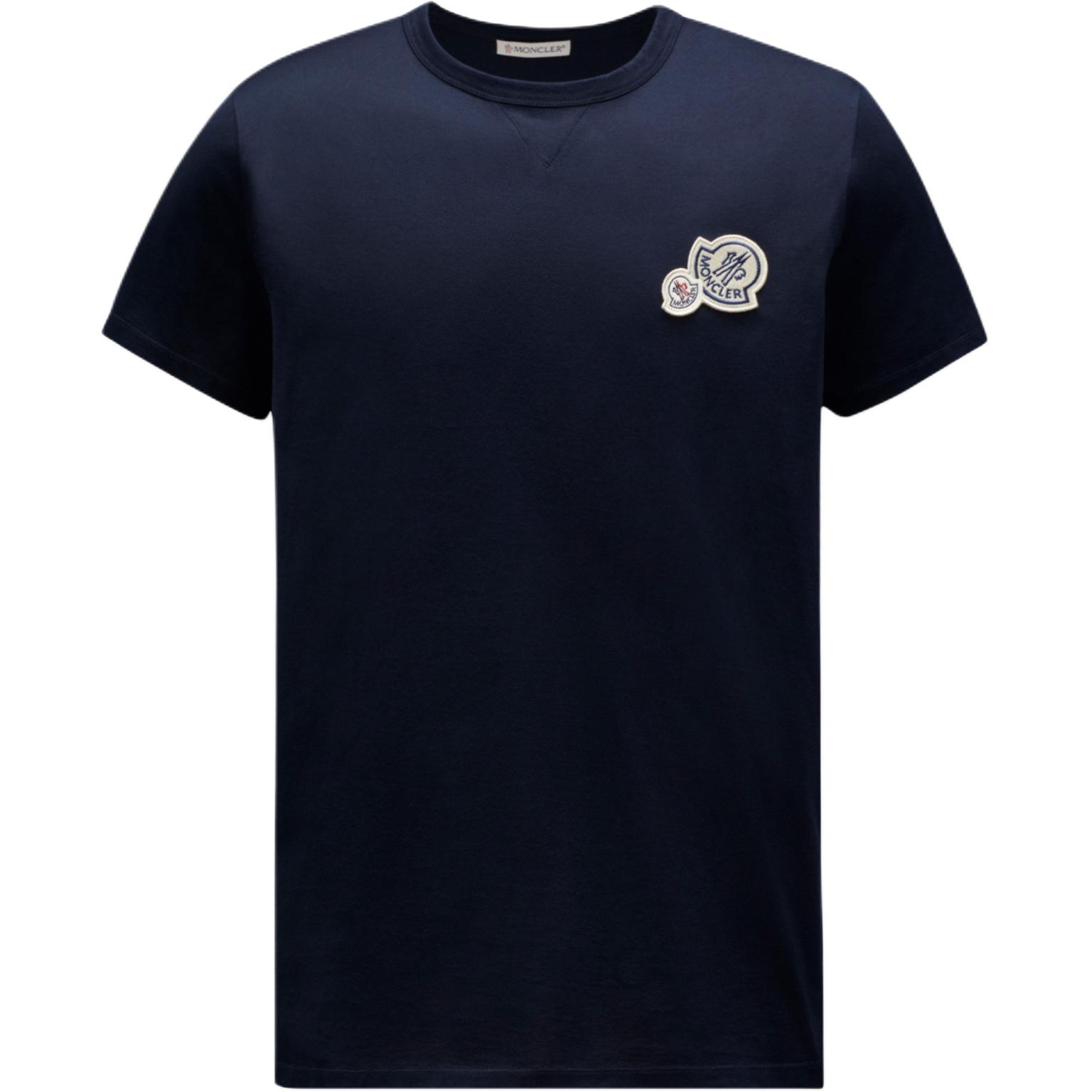

Футболка с логотипом на заплатке Moncler, темно-синий
