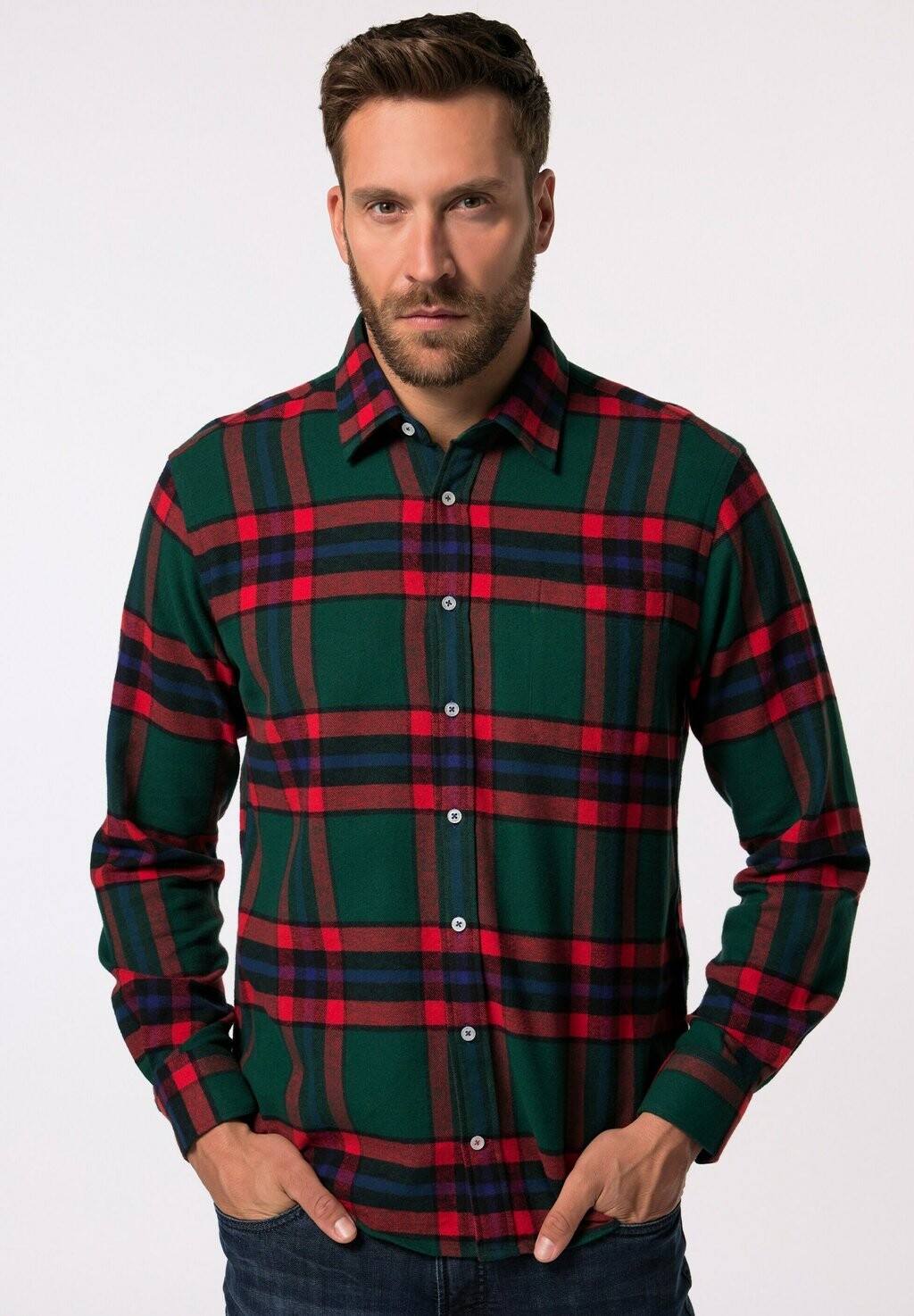 

Рубашка KARO LANGARM KENTKRAGEN MODERN FIT JP1880, зеленый
