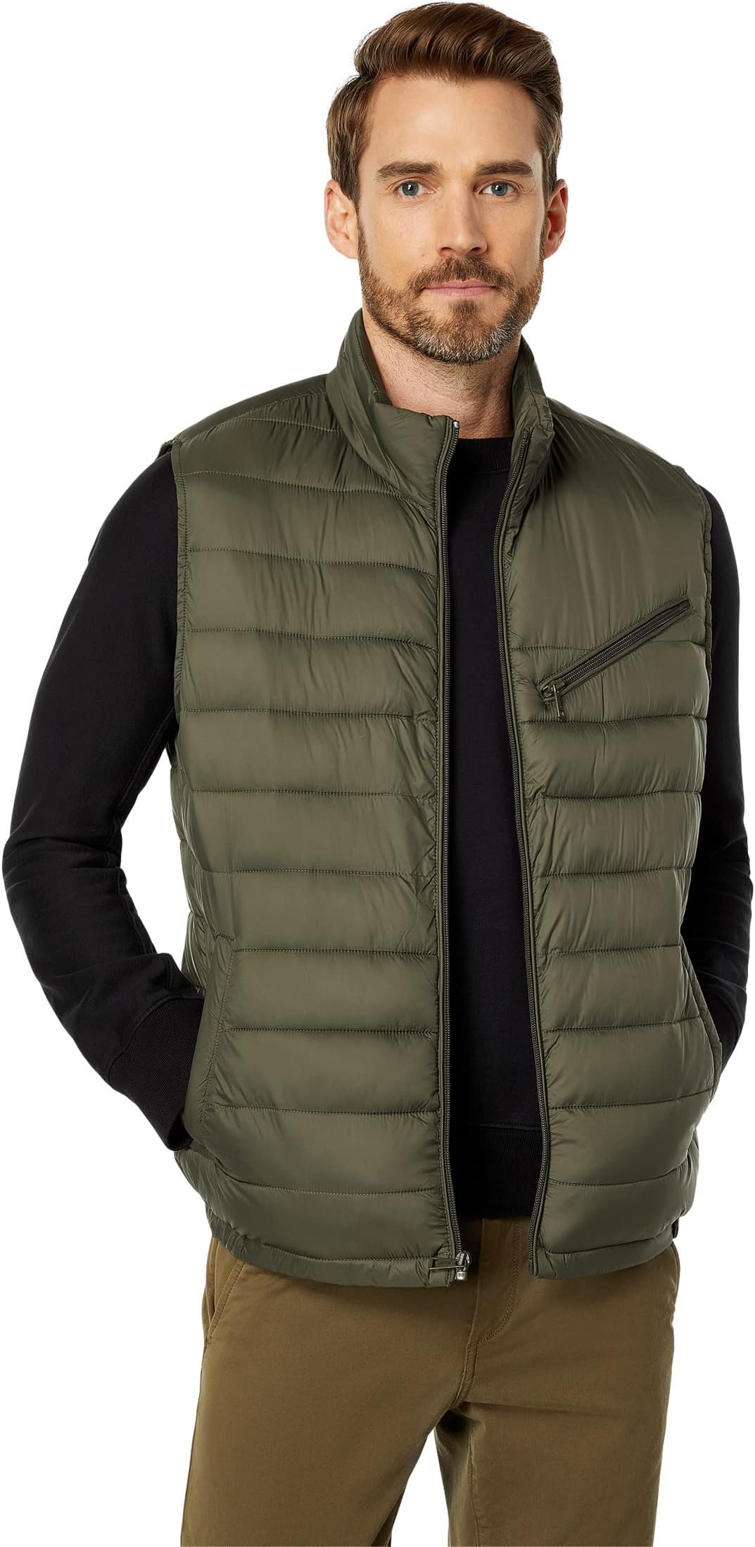 

Утепленный жилет Cole Haan Zip Front Quilted Vest, цвет Army