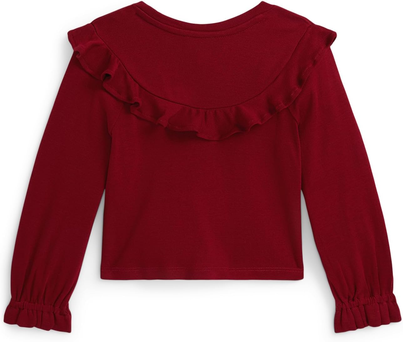 Топ из хлопка и модала с оборками Polo Ralph Lauren Kids, Holiday Red — фото 2