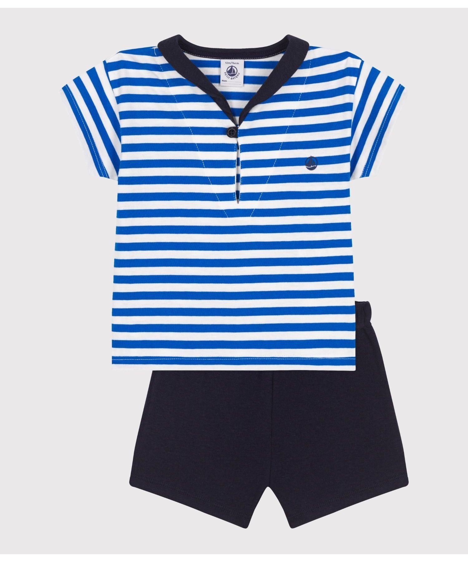 Детский комплект из 2 предметов Petit Bateau, Royal Blue/Navy