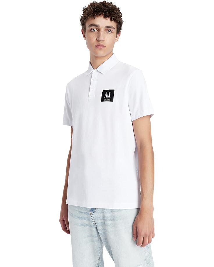 

Поло Armani Exchange Basics By Armani Logo Patch, белый