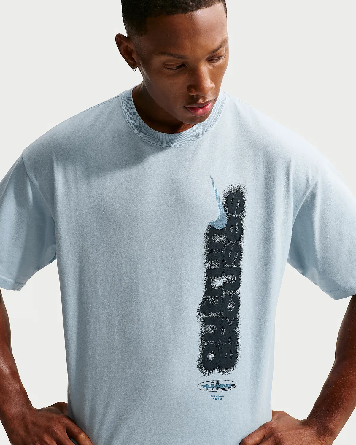 Мужская футболка для бега с коротким рукавом Nike, Light Armory Blue/Thunder Blue — фото 3