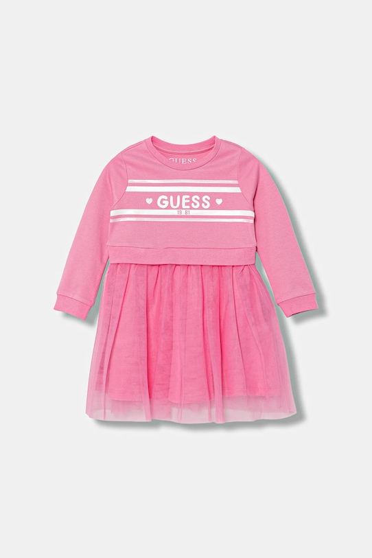 

Детское хлопковое платье Guess, розовый