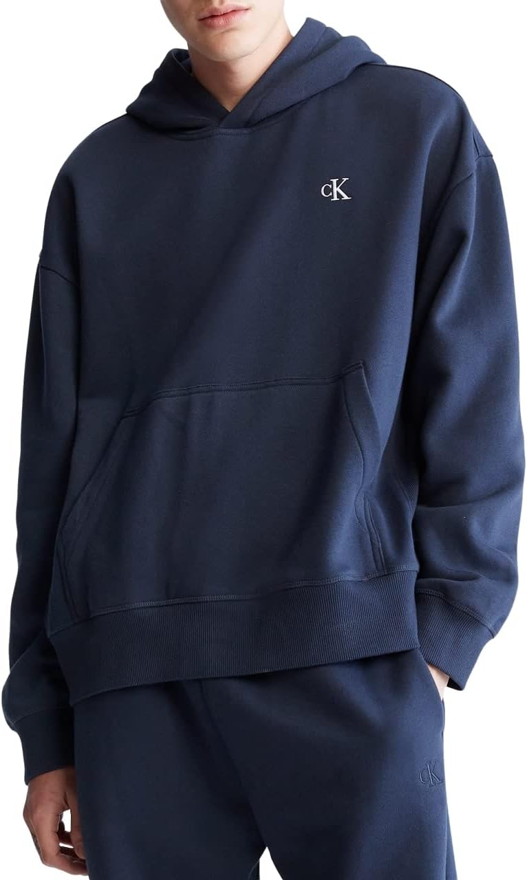 

Мужская флисовая толстовка Calvin Klein свободного кроя с монограммным логотипом, Dark Sapphire
