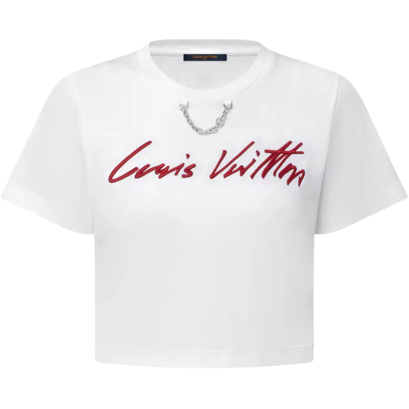 Футболка LOUIS VUITTON Cursive Signature Crop White