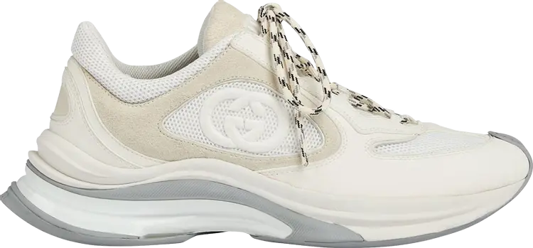 Кроссовки Gucci Wmns Run Sneaker 'White Suede', белый