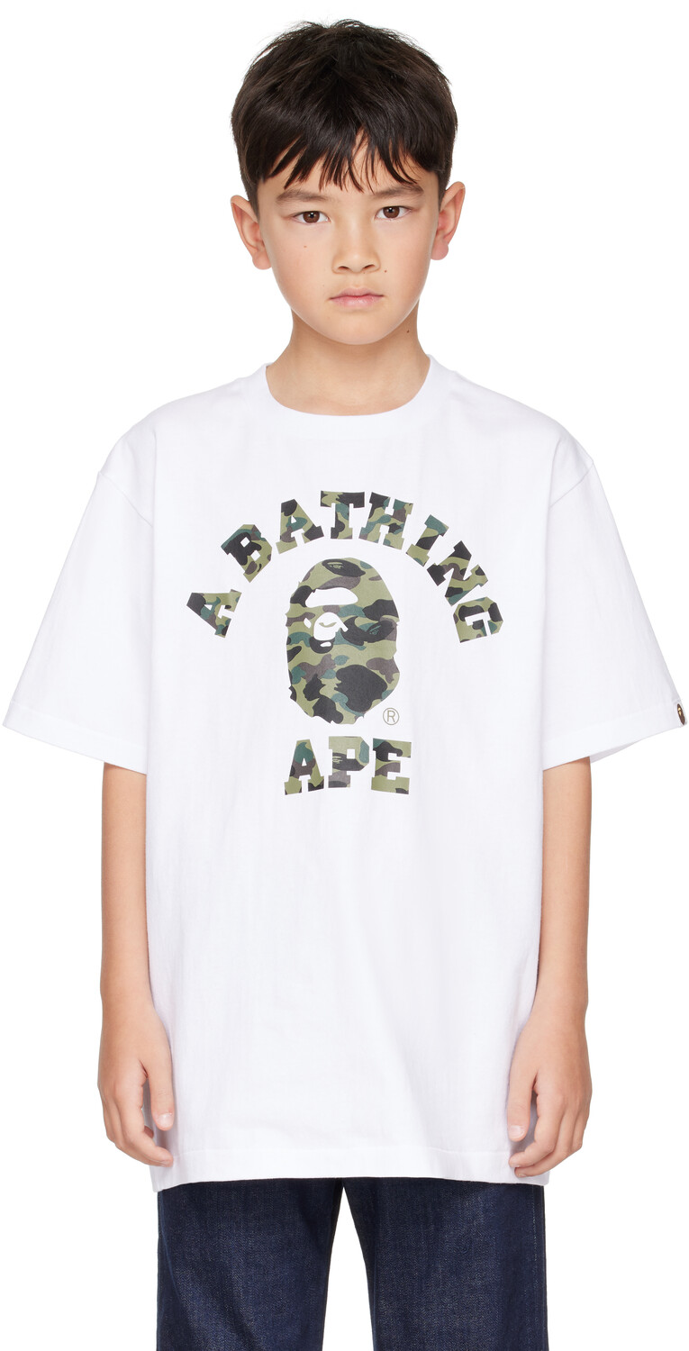 

Детская белая футболка 1st Camo College BAPE