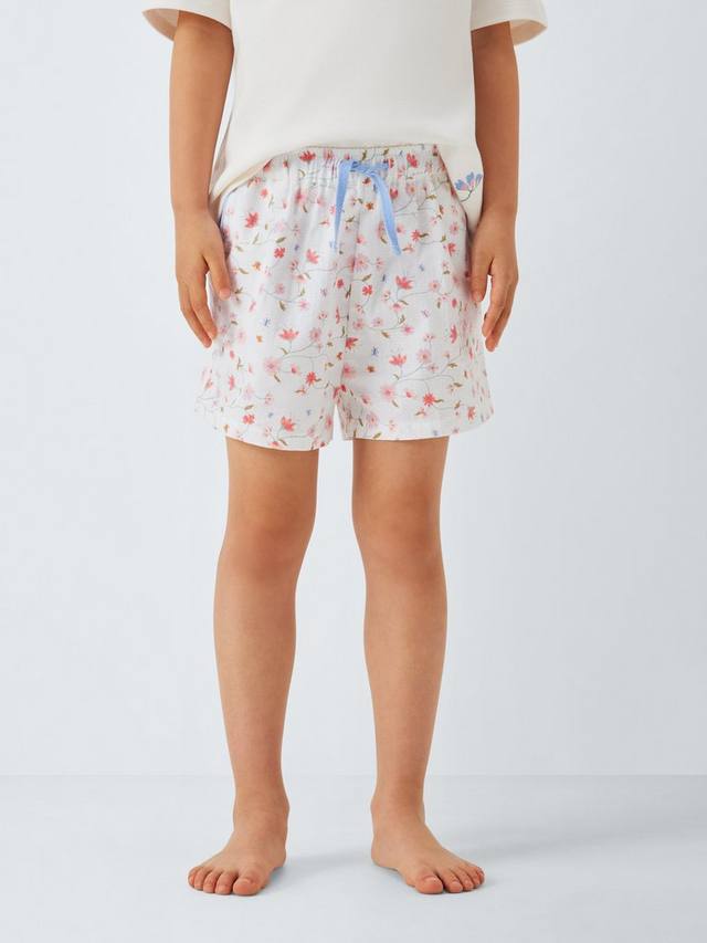 

Детские пижамные шорты Mix-And-Match Dobby Trellis John Lewis, White Multi