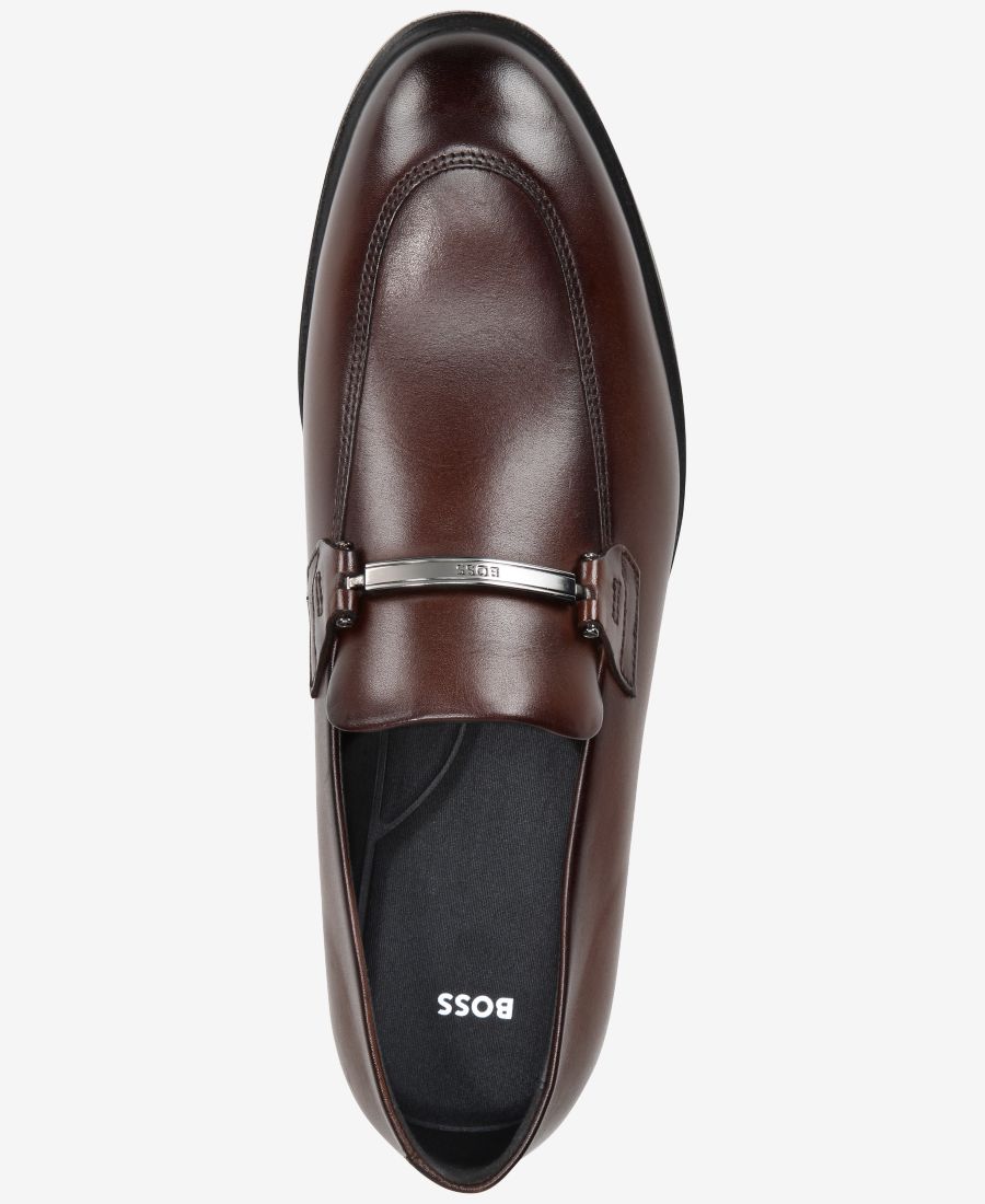 Мужские лоферы BOSS by Colby из итальянской кожи Hugo Boss, Dark Brown — фото 2