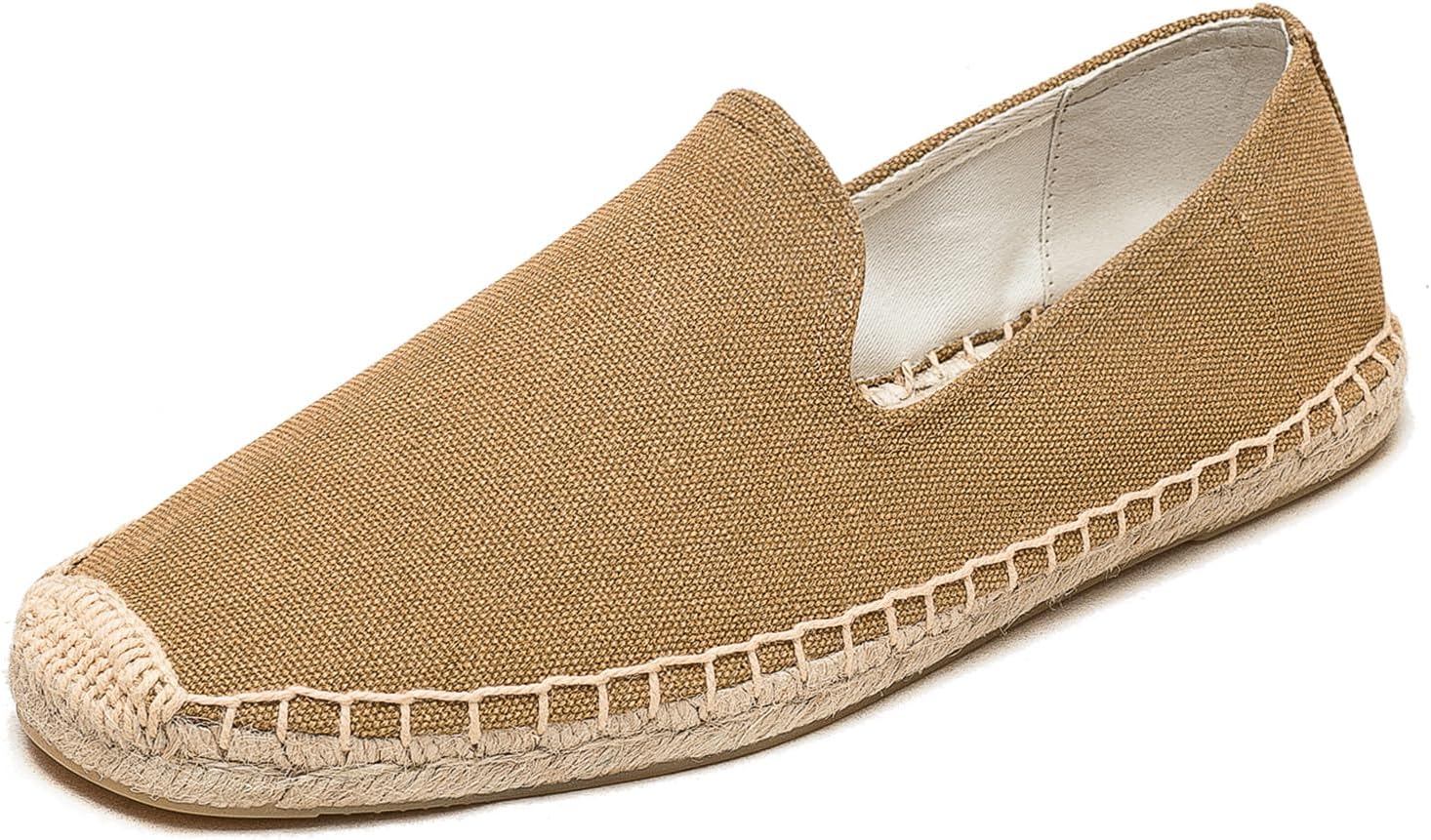 

Мужские повседневные и удобные льняные веганские холщовые туфли, мужские лоферы, с противоскользящей подошвой, подходящие для любого случая летом, весной и осенью Eobzunu, коричневый