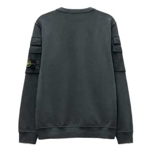 Толстовка sleeve pockets crewneck 'lead grey' Stone Island, серый — фото 2