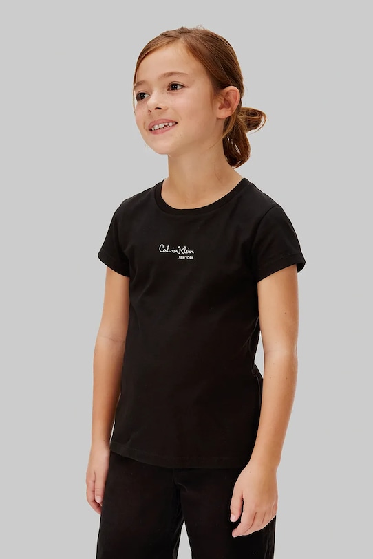 

Детская хлопковая футболка Calvin Klein Jeans, черный