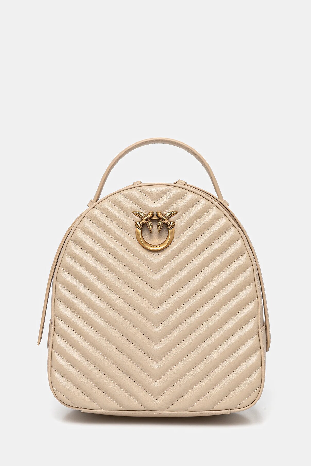 

Рюкзак из кожи Pinko, бежевый