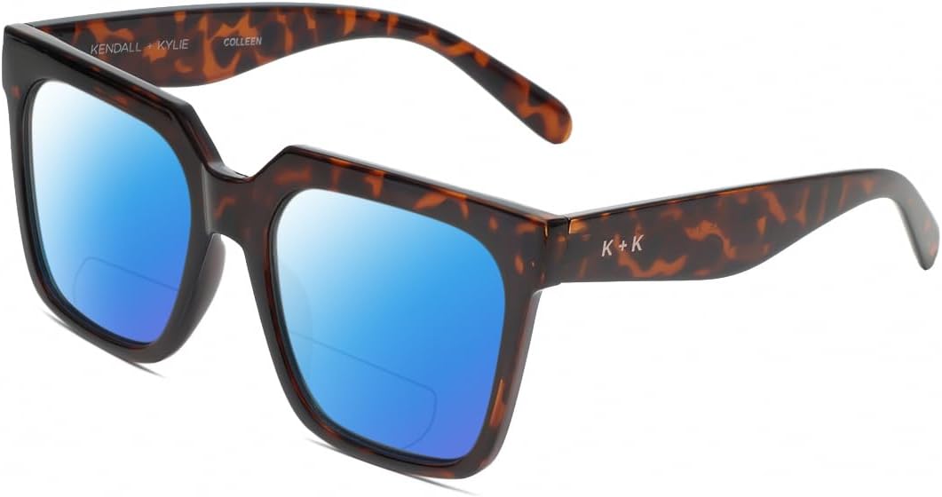 

Солнцезащитные очки Calabria K+K COLLEEN Square Polarized BiFocal Sunglasses Womens Trendy Sunnies Fashion Designer Bi-Focal Sun Glasses Readers, Amber Tortoise Havana Crystal/Blue Mirror Lens