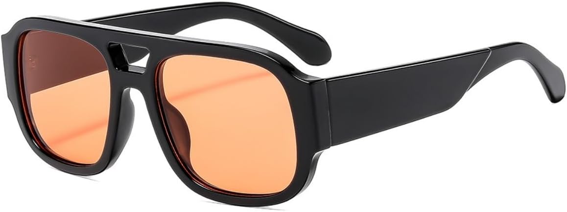 

Модные ретро-солнцезащитные очки-авиаторы IKANOO большого размера для женщин и мужчин, роскошные дизайнерские очки в толстой оправе в стиле 70-х годов, квадратной формы, Orange