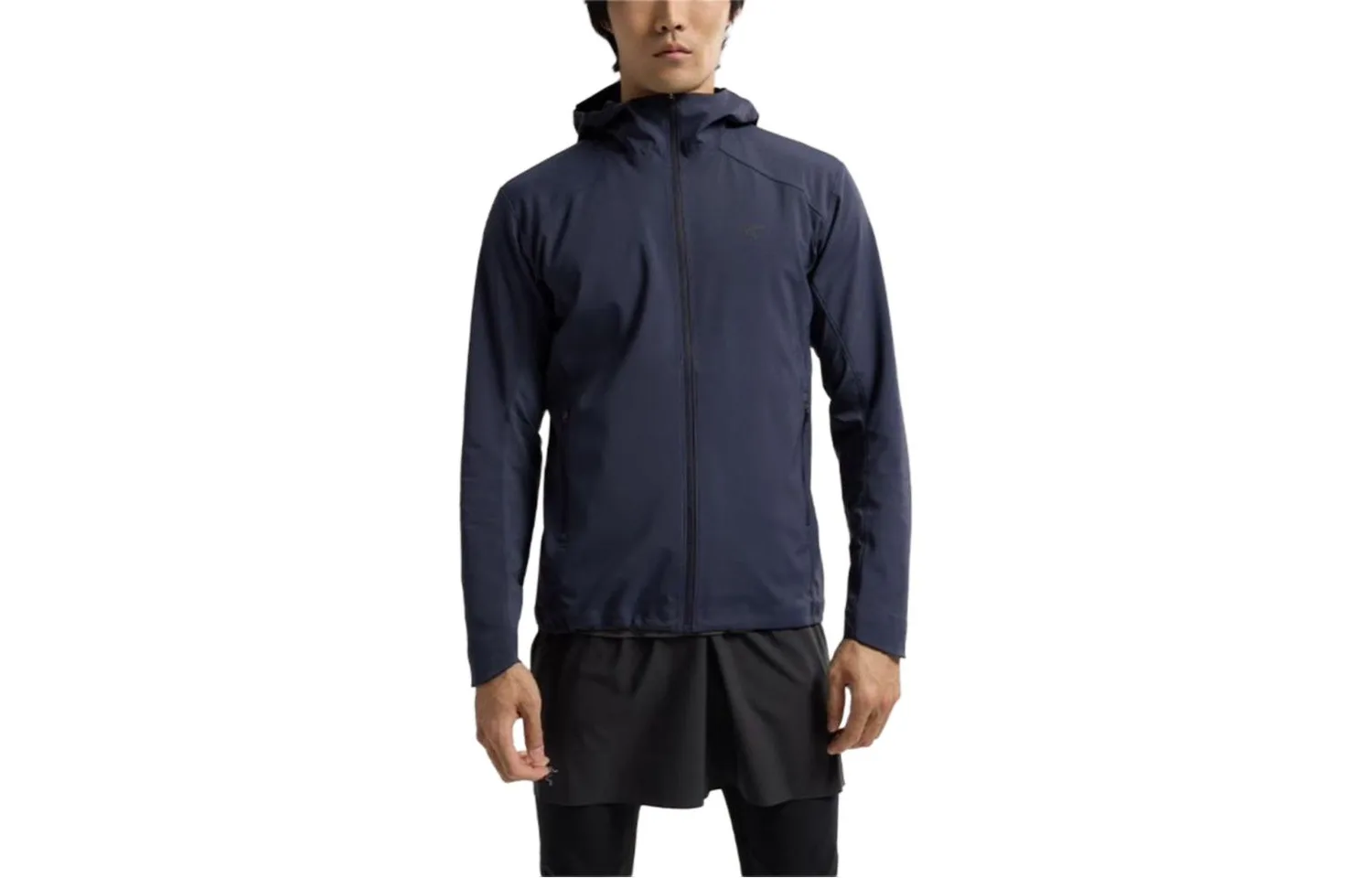 TRINO SL куртка мужская с капюшоном тонкая Soft Shell Arcteryx, черный sapphire/черный sapphire
