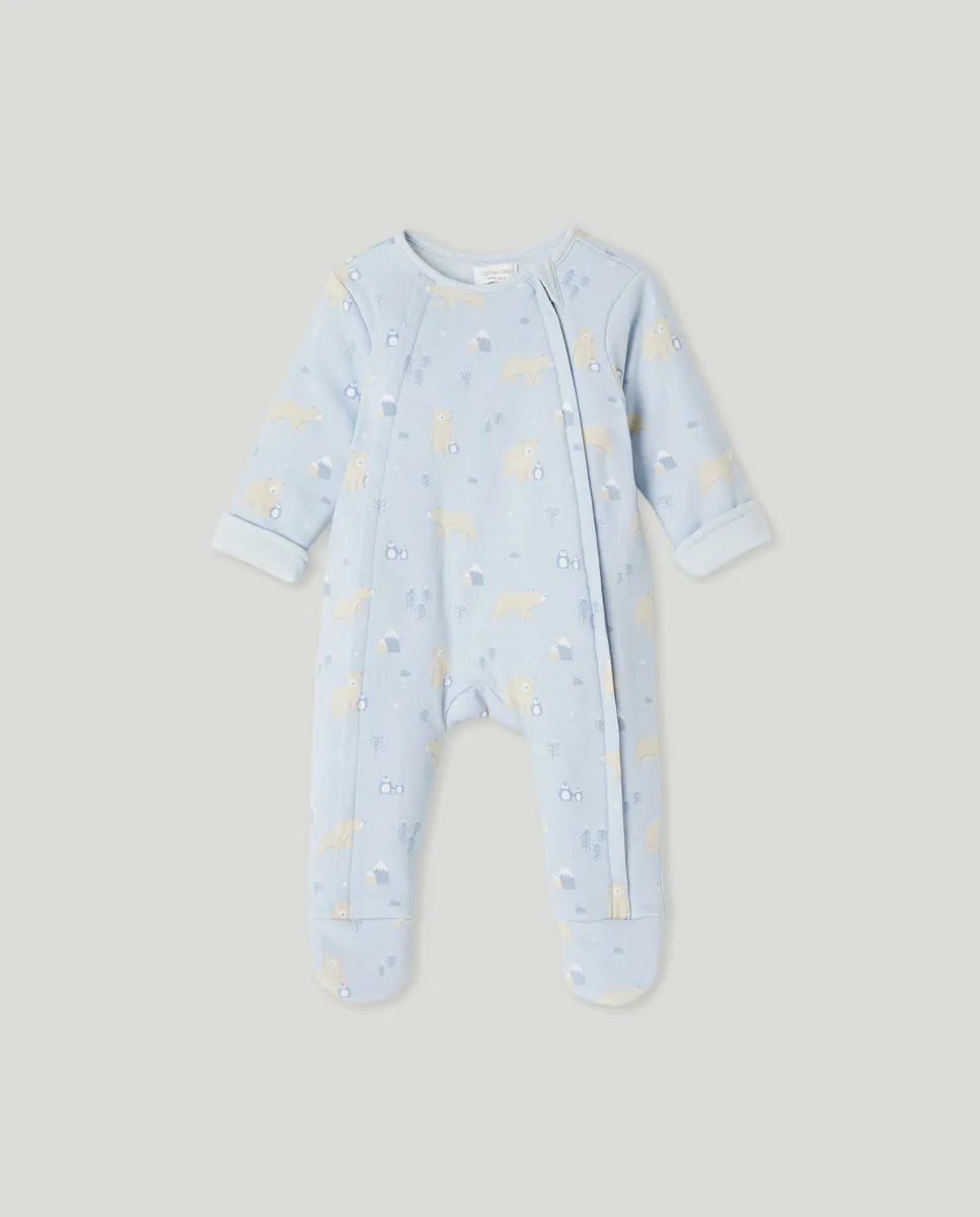 

Длинный комбинезон для мальчика с флисовой подкладкой Cotton Juice, синий