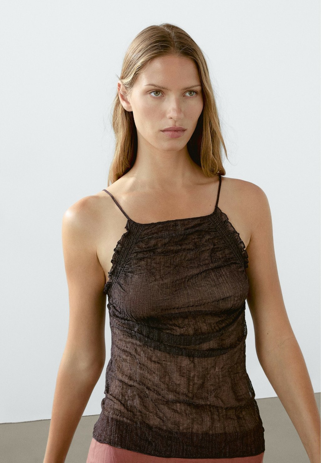 

Топ OPEN BACK HALTER Massimo Dutti, бургундия