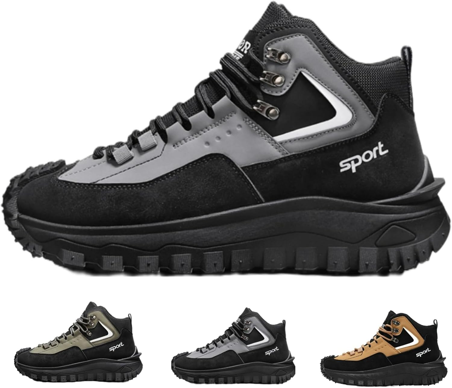 

Модные походные кроссовки для мужчин, противоскользящие ботинки для походов, дышащие и удобные для ходьбы на свежем воздухе, туристические обувь Macefil, серый