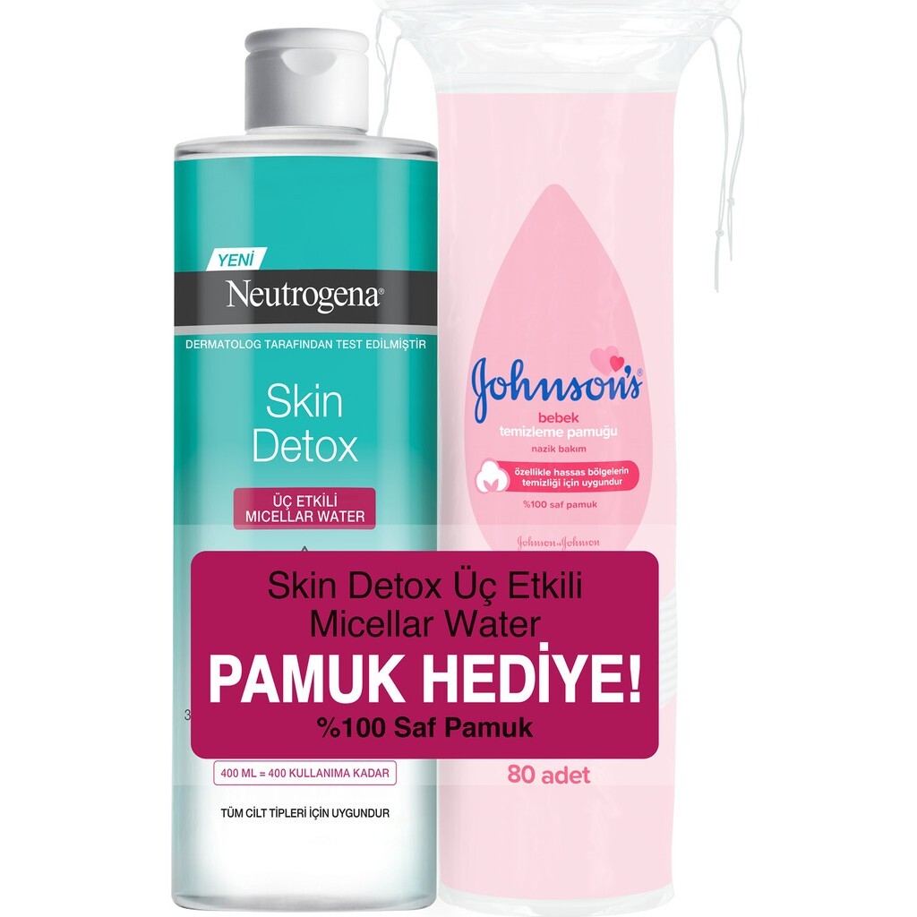 

Мицеллярная вода Skin Detox 400 мл + Johnson's Cotton Gift Neutrogena