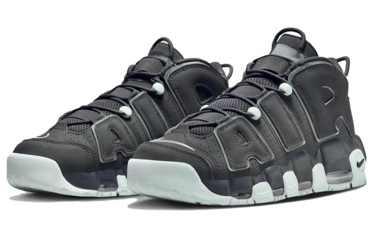 Мужские баскетбольные кроссовки Nike Air More Uptempo Vintage, Black/Green — фото 3