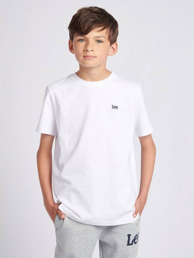 

Детская футболка из хлопка с нашивкой Lee, Bright White