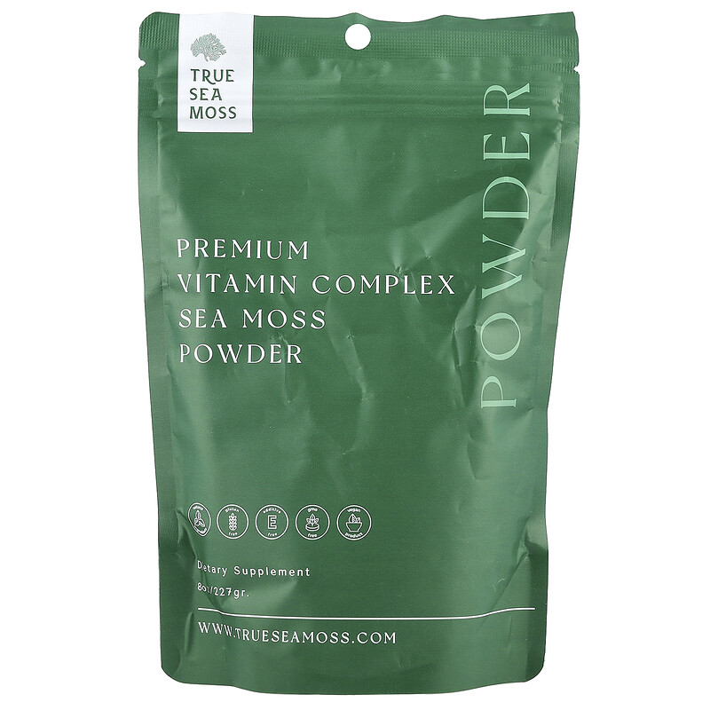 

True Sea Moss, Комплекс витаминов премиального качества в порошке с морским мхом, 227 г (8 унций)