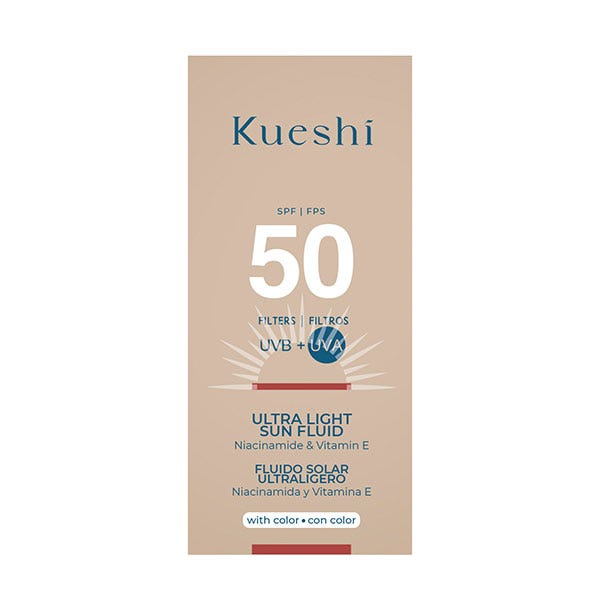 Ультралегкий тонированный солнцезащитный крем KUESHI Ultra Light Sun Fluid With Color SPF50, 50 мл — фото 2