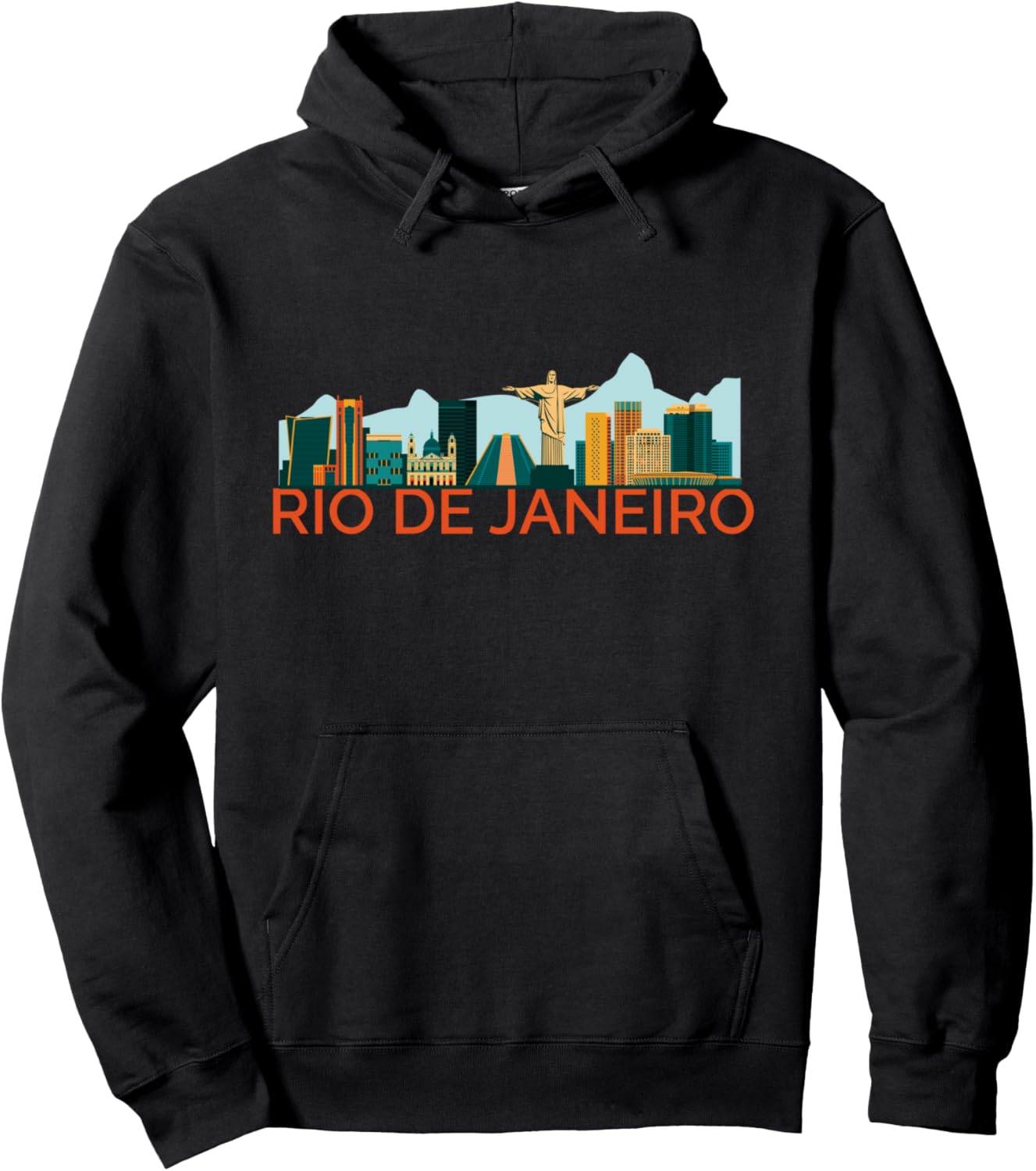 

Толстовка с силуэтом Rio de Janeiro Redentor Brazil Skyline Rio De Janeiro City Skyline Silhouette Outline, черный