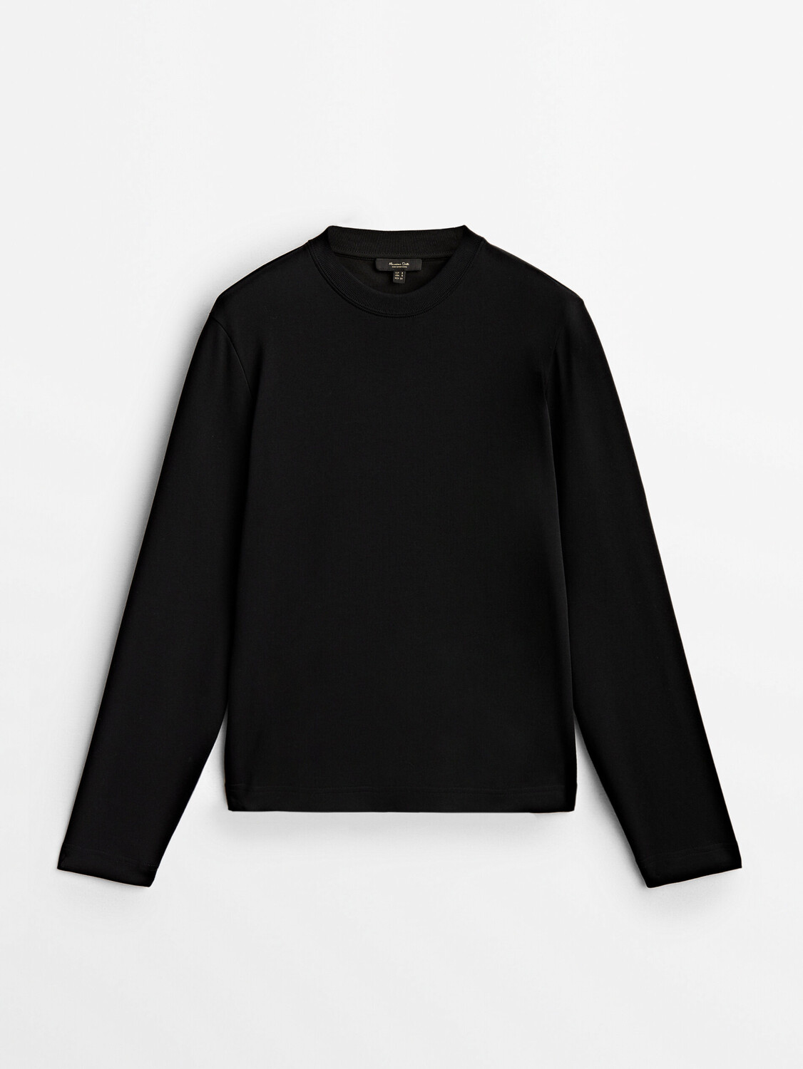 

Хлопковая футболка с длинными рукавами Massimo Dutti, черный