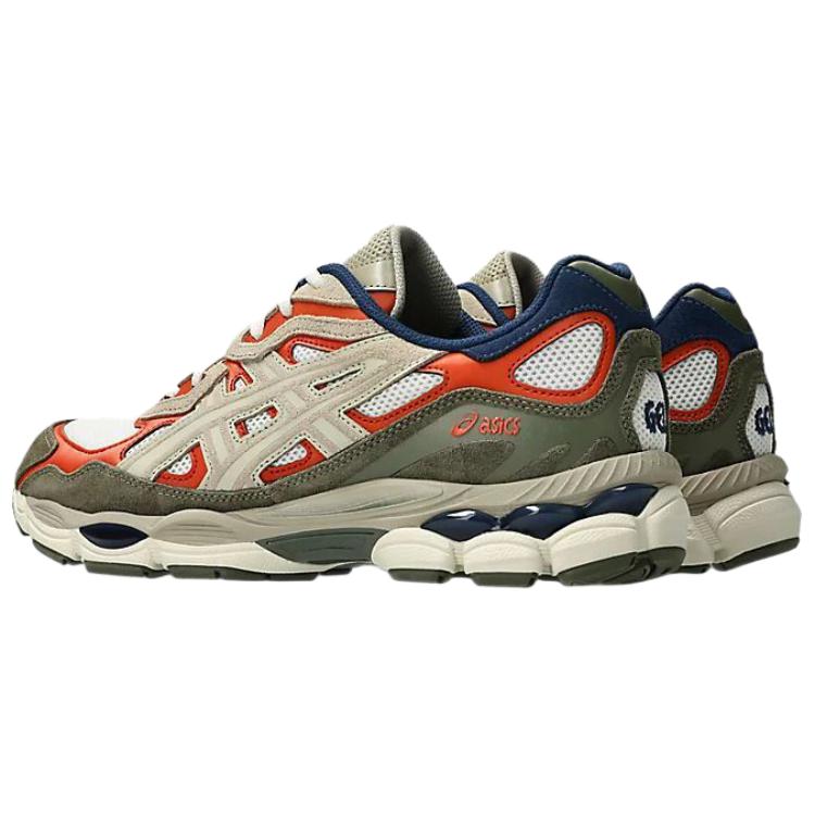 GEL NYC Дышащие резиновые тренировочные беговые кроссовки Unisex Green Red ASICS, зеленый красный — фото 4