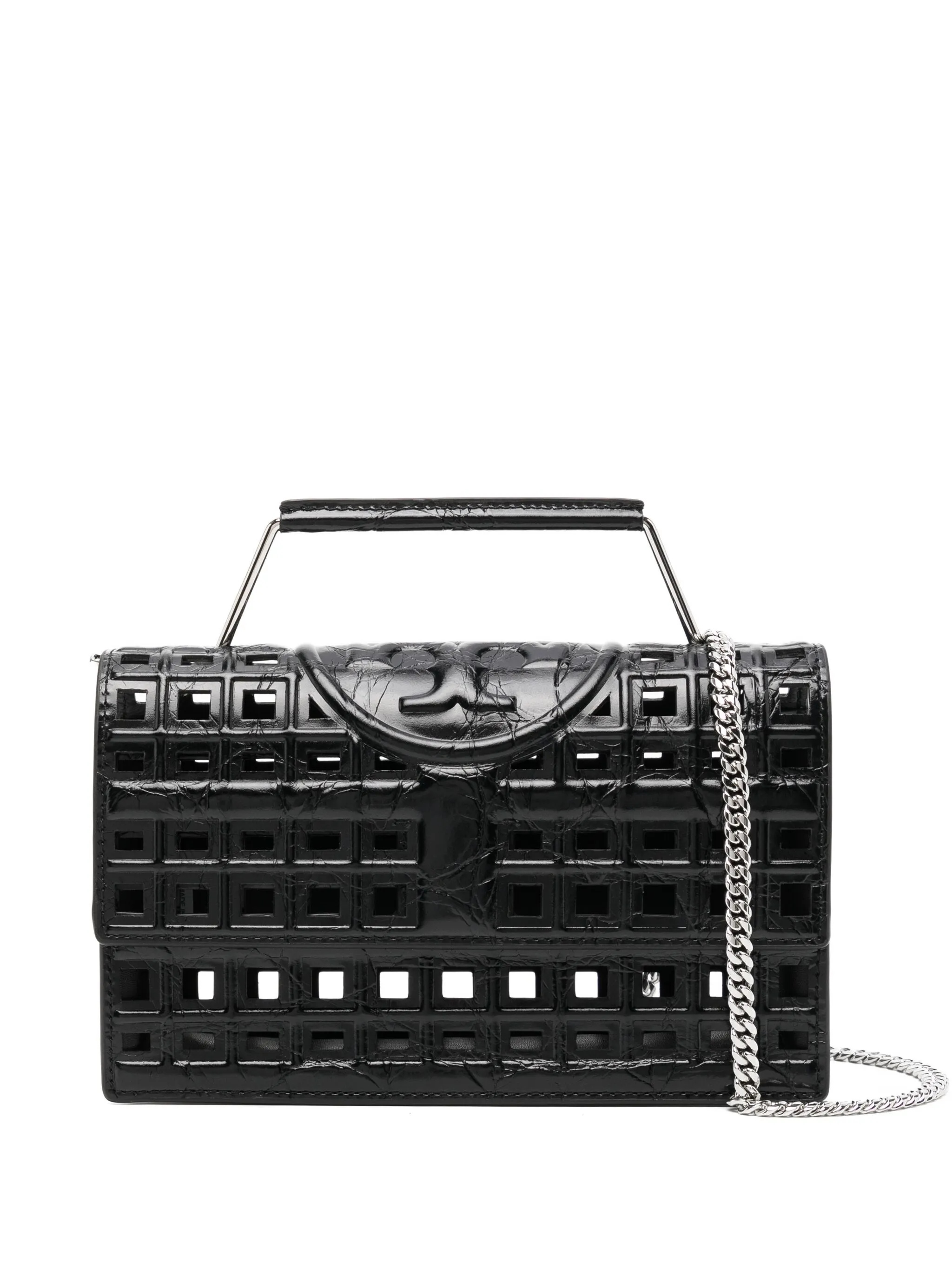 

Маленькая сумка через плечо Fleming Cage Convertible Tory Burch, черный