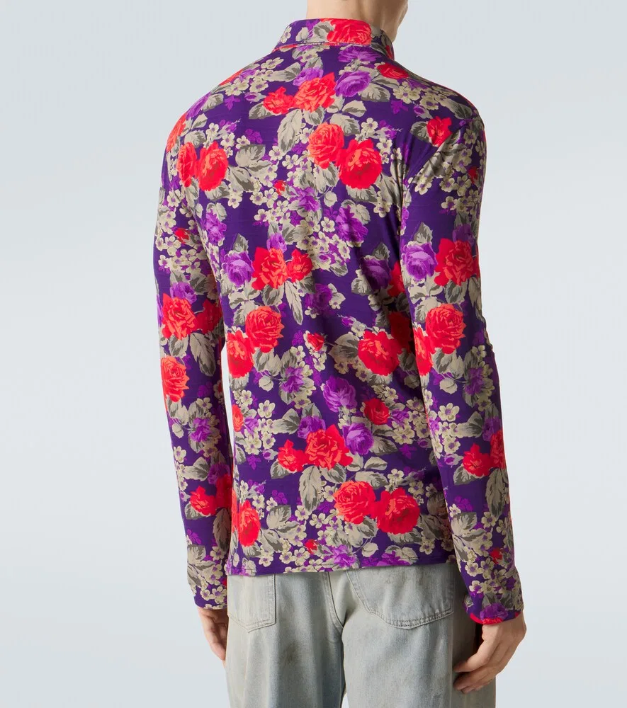 Рубашка с цветочным принтом Acne Studios, мультиколор — фото 4