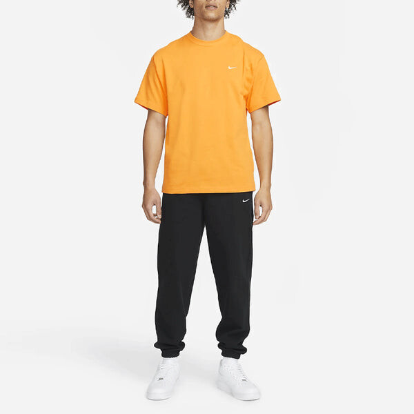Футболка men's solo swoosh small label logo solid color sports round neck short sleeve gold orange t-shirt Nike, оранжевый — фото 3