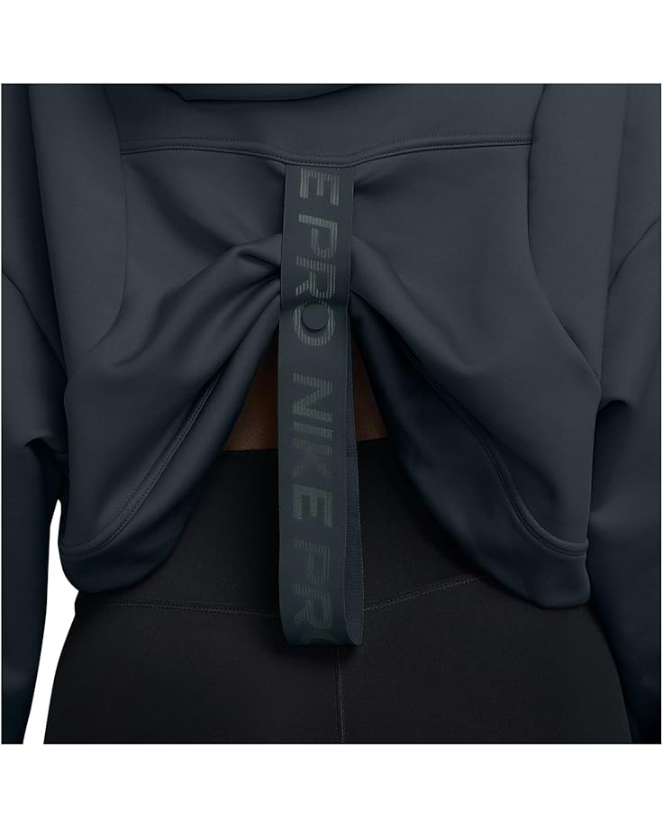 Женский худи Nike Pro Therma-Fit Fleece, Seaweed/White — фото 3