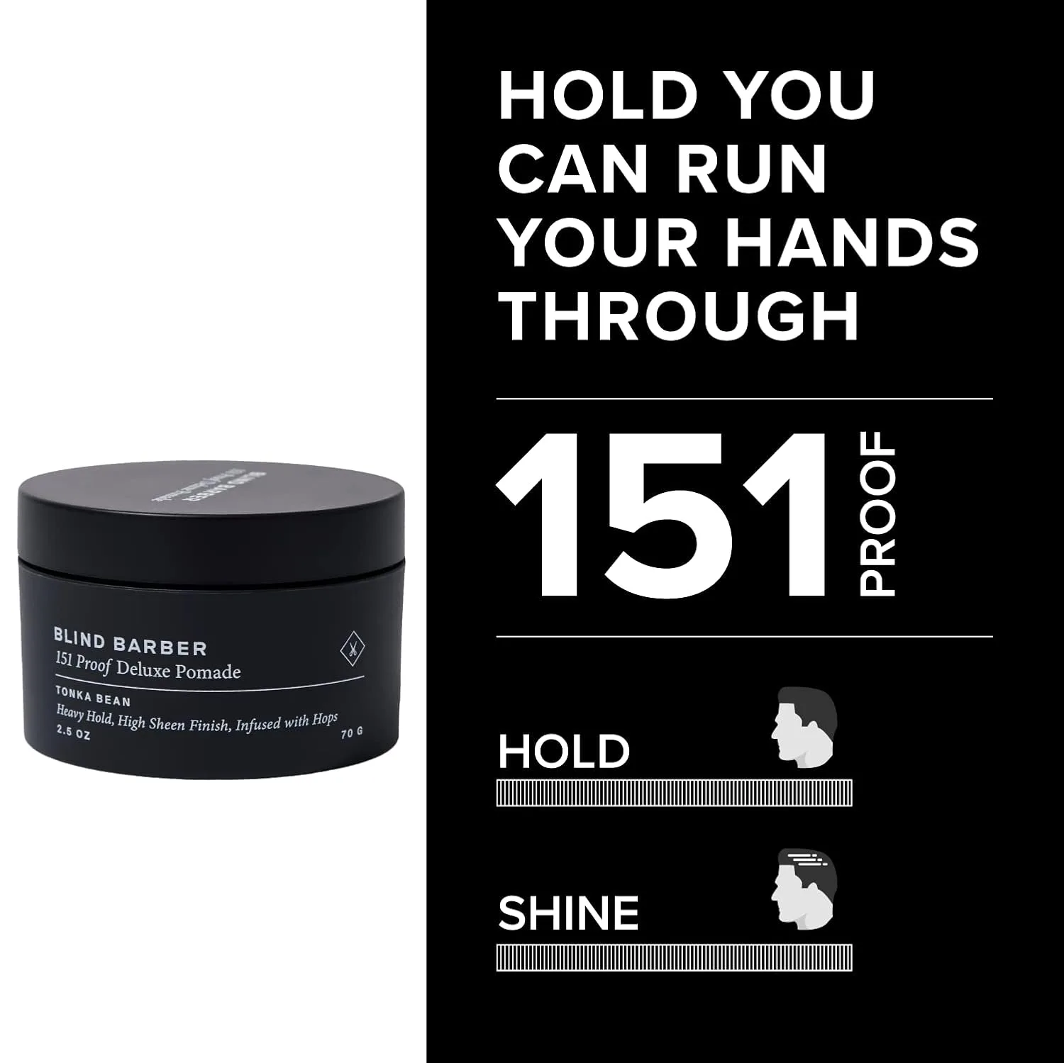 Помада для волос Blind Barber 151 Proof Deluxe для мужчин - Помада на водной основе с хмелем и бобами тонка - Сильная фиксация и глянцевый блеск - Не содержит парабенов и сульфатов (70 г) — фото 3