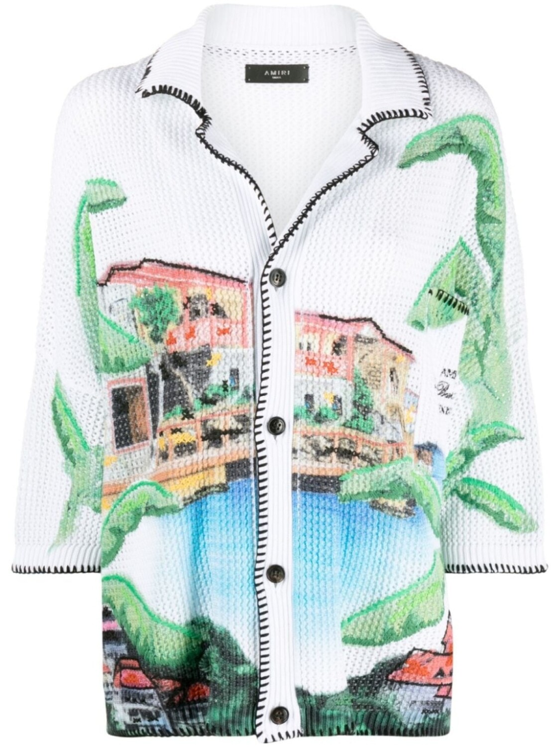 

AMIRI трикотажная рубашка Eden Rock, белый