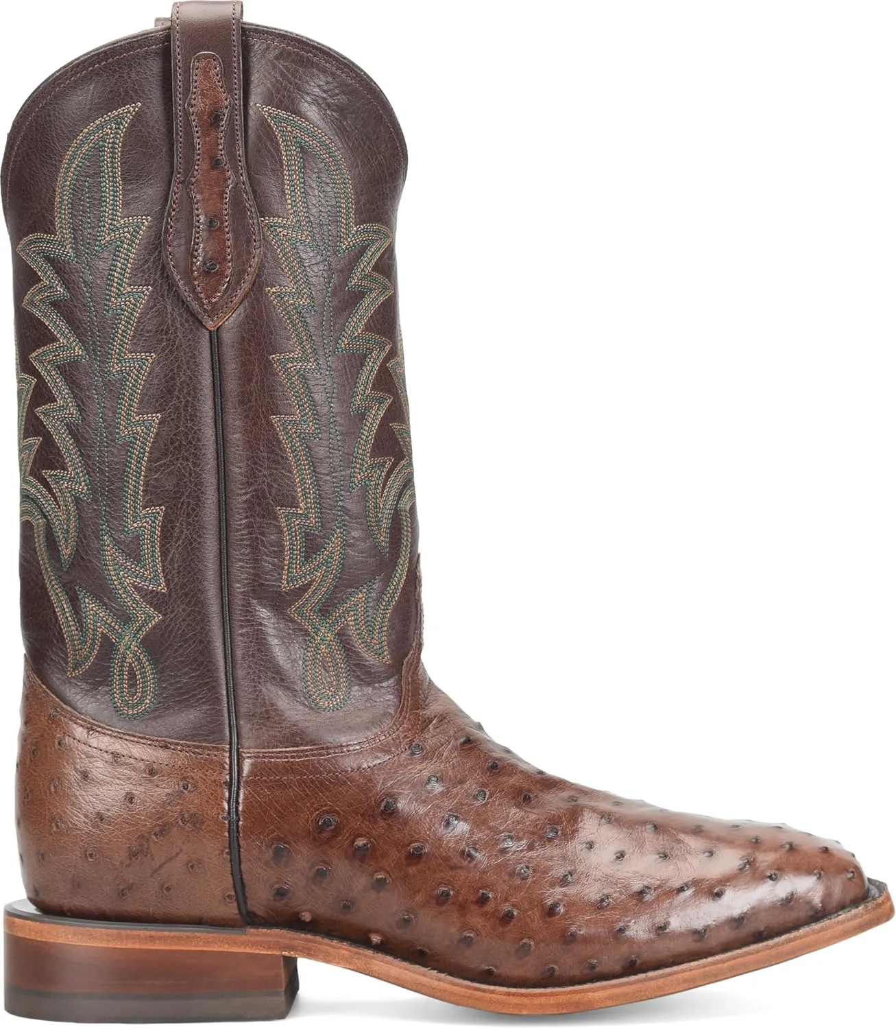 Мужские вестерн-башмаки Justin Rancher 12" Ostrich Cowboy, из натуральной кожи, вестерн-стиль, прочное исполнение, удобная посадка, коричневый — фото 4