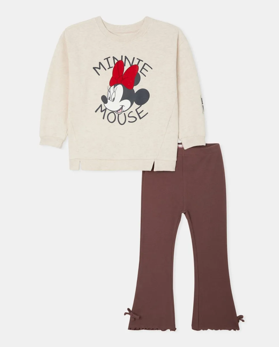 

Длинный комплект из двух предметов для девочки с деталями Минни Kids El Corte Inglés, песочный