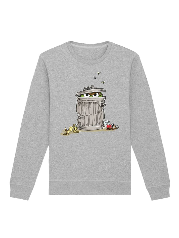 

Толстовка F4NT4STIC Sweatshirt Sesamstraße Oscar Tresh Box, пятнистый серый