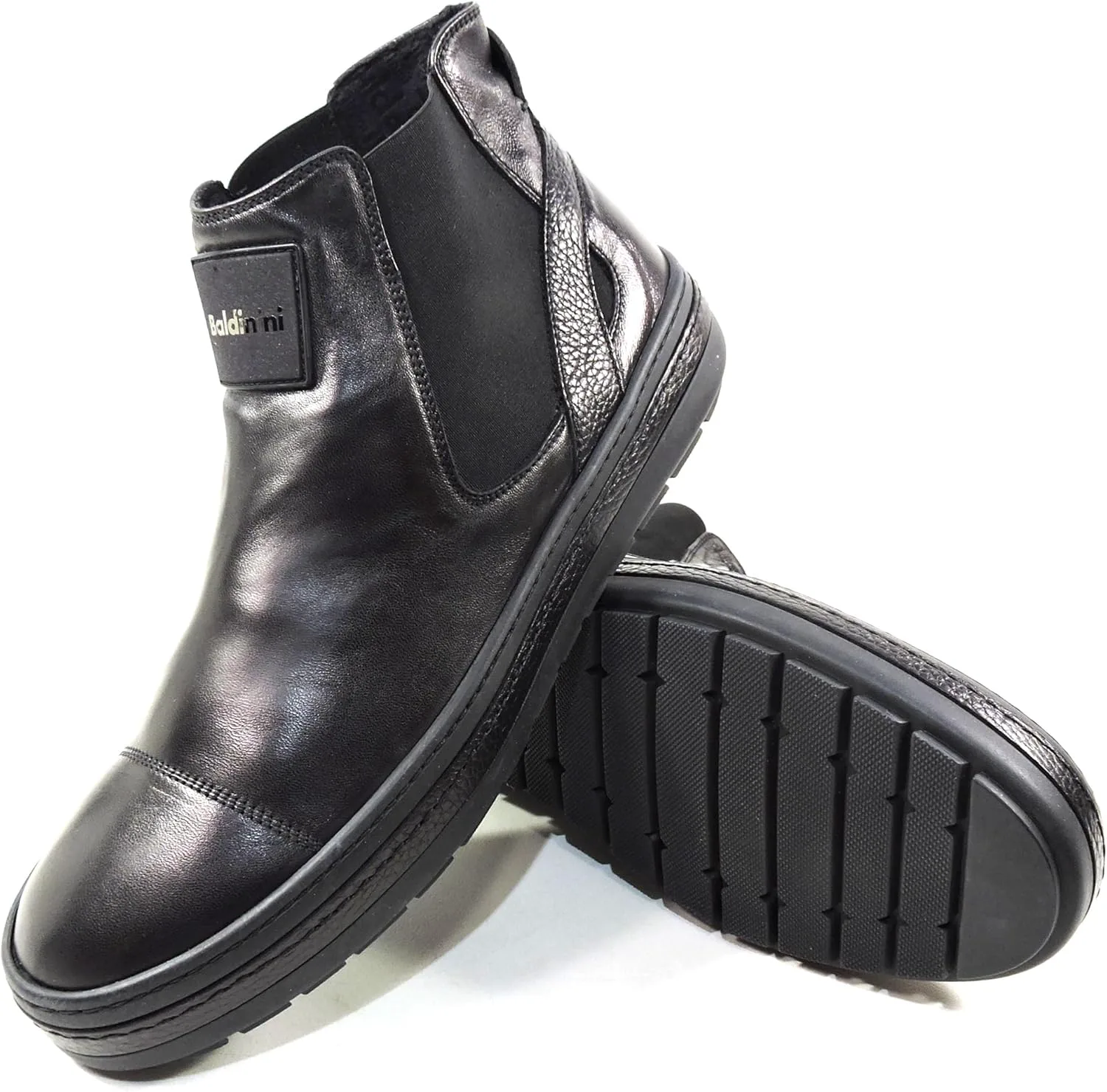 Ботинки Chelsea Baldinini Black из мягкой кожи, с комфортной плоской подошвой, без шнуровки, черный