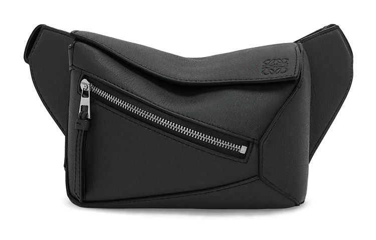 

Кожаная поясная сумка-пазл мини мужская черная LOEWE